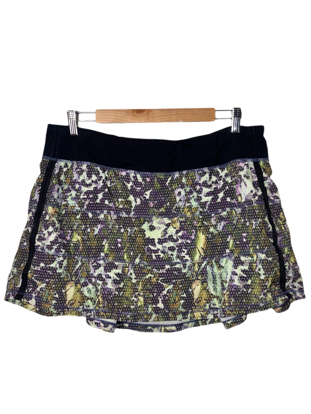 Lululemon Pace Rival Skirt II Floral Sport White Multi Black Size 12